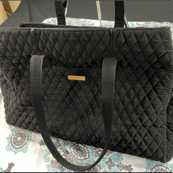 Vera Bradley Black Cloth Satchel - Picture 6 of 11